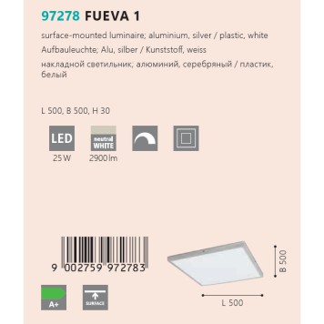 Светильник потолочный Eglo Fueva 1 97278-2