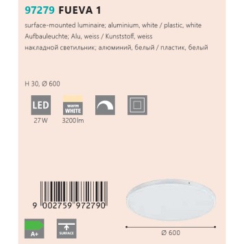 Светильник потолочный Eglo Fueva 1 97279-2