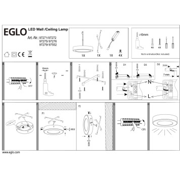 Светильник потолочный Eglo Fueva 1 97279-3