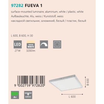 Светильник потолочный Eglo Fueva 1 97282-2