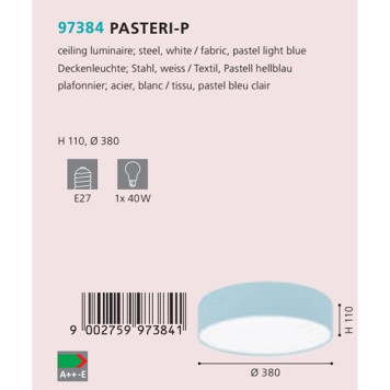 Светильник потолочный Eglo Pasteri-P 97384-1