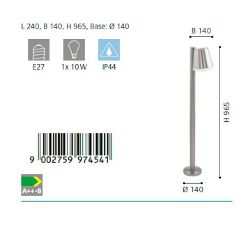 Уличный фонарь Eglo Caldiero 97454-2