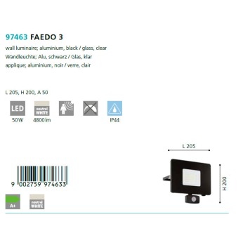 Уличный настенный светильник Eglo Faedo 3 97463-1