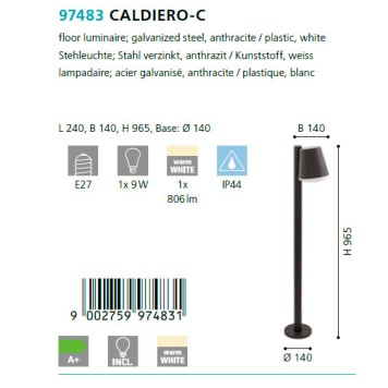 Уличный фонарь Eglo Caldiero-d 97483-2