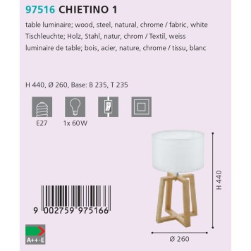 Лампа настольная Eglo Chietino 1 97516-3
