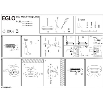 Светильник потолочный Eglo Fueva 1 97552-2