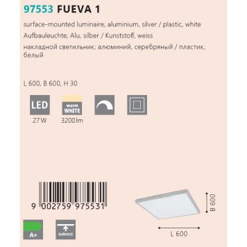 Светильник потолочный Eglo Fueva 1 97553-1