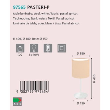 Лампа настольная Eglo Pasteri-P 97565-1