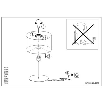Лампа настольная Eglo Pasteri-P 97565-3