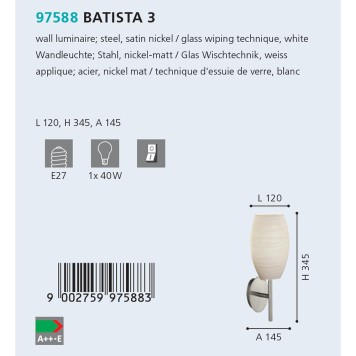 Бра Eglo Batista 3 97588-1