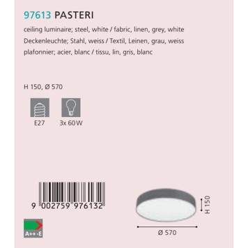 Светильник потолочный Eglo Pasteri 97613-1