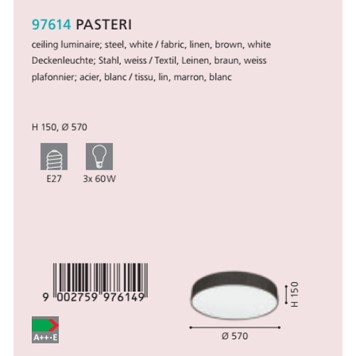 Светильник потолочный Eglo Pasteri 97614-1