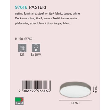 Светильник потолочный Eglo Pasteri 97616-1