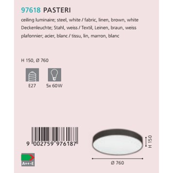 Светильник потолочный Eglo Pasteri 97618-1