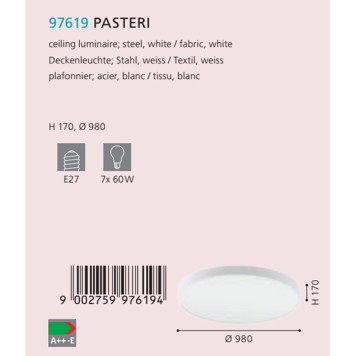 Светильник потолочный Eglo Pasteri 97619-1