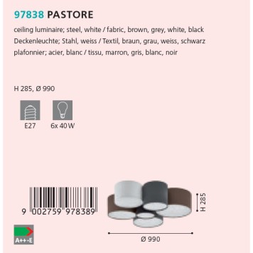 Светильник потолочный Eglo Pastore 97838-1