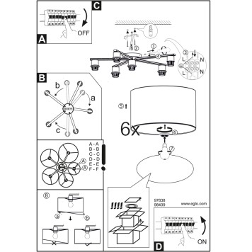 Светильник потолочный Eglo Pastore 97838-3