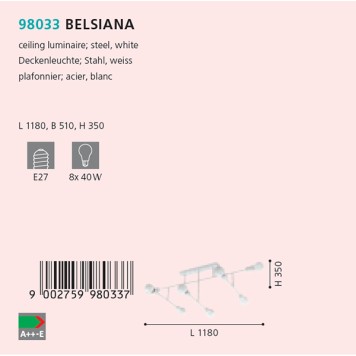 Светильник потолочный Eglo Belsiana 98033-2