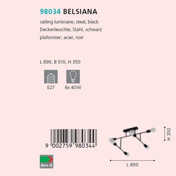 Светильник потолочный Eglo Belsiana 98034-2
