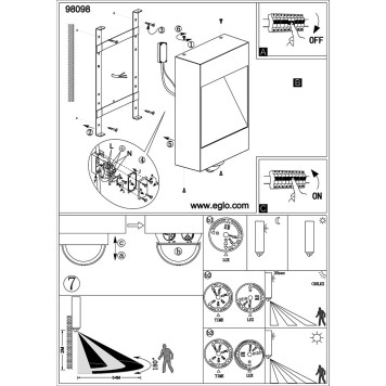 Уличный настенный светильник Eglo Manfria 98098-2