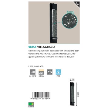 Уличный настенный светильник Eglo Villagrazia 98154-3