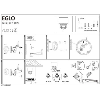 Уличный настенный светильник Eglo Pagino 98177-2