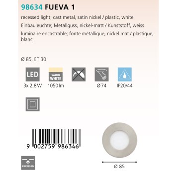 Светильник точечный Eglo Fueva 1 98634-1