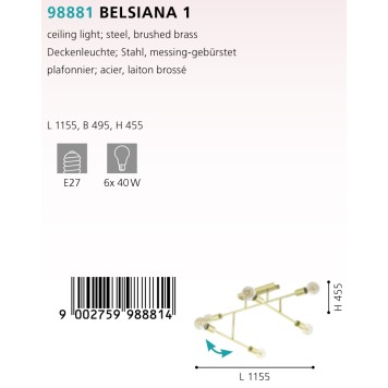 Светильник потолочный Eglo Belsiana 1 98881-1