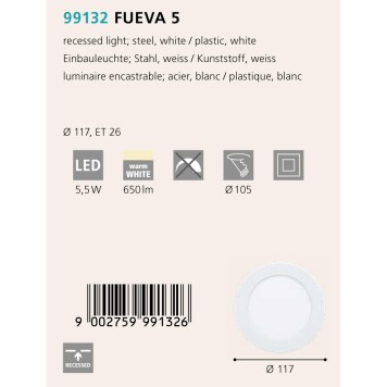 Светильник точечный Eglo Fueva 5 99132-1