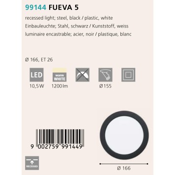 Светильник точечный Eglo Fueva 5 99144-1