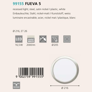 Светильник точечный Eglo Fueva 5 99155-1