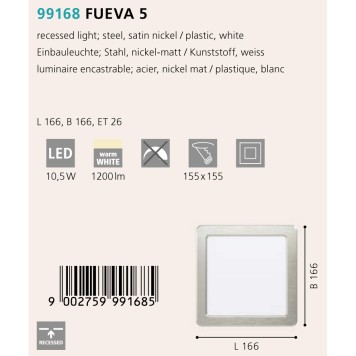 Светильник точечный Eglo Fueva 5 99168-1