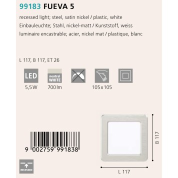 Светильник точечный Eglo Fueva 5 99183-1