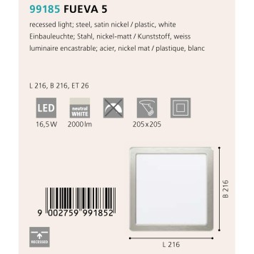 Светильник точечный Eglo Fueva 5 99185-1