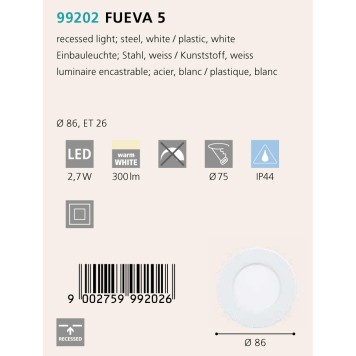 Светильник точечный Eglo Fueva 5 99202-1