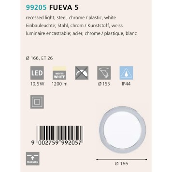 Светильник точечный Eglo Fueva 5 99205-1