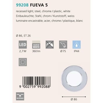 Светильник точечный Eglo Fueva 5 99208-1