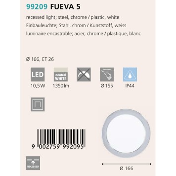 Светильник точечный Eglo Fueva 5 99209-1