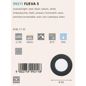 Светильник точечный Eglo Fueva 5 99211-1