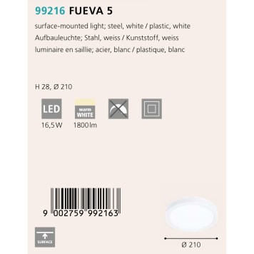 Светильник точечный Eglo Fueva 5 99216-1