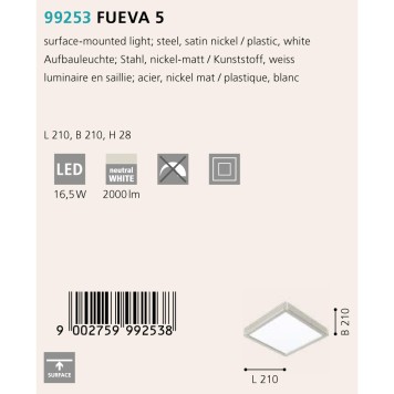 Светильник точечный Eglo Fueva 5 99253-1