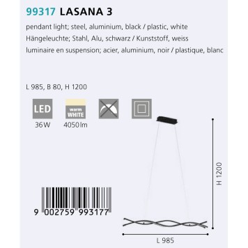 Люстра Eglo Lasana 3 99317-1