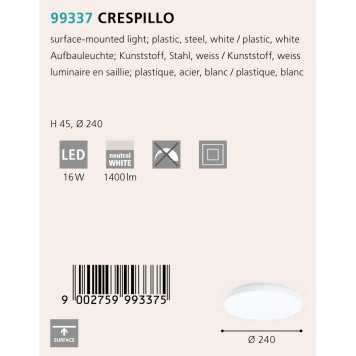 Светильник точечный Eglo Crespillo 99337-1