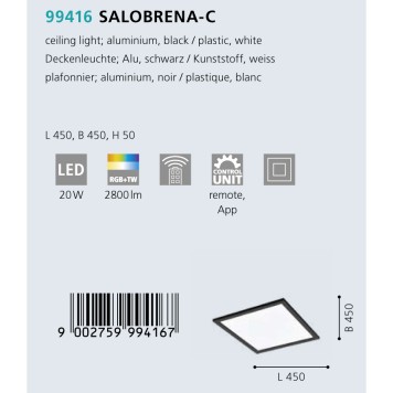 Светильник потолочный Eglo Salobrena-C 99416-1