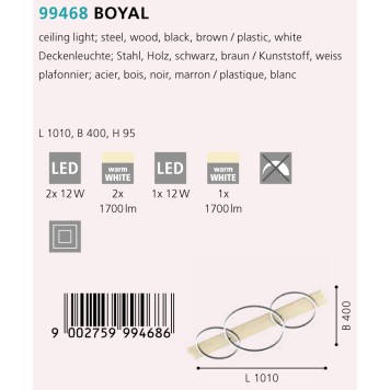 Светильник потолочный Eglo Boyal 99468-1