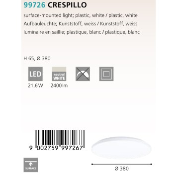 Светильник потолочный Eglo Crespillo 99726-1