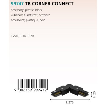 Соединитель L-образный Eglo TB Corner Connect 99747-1