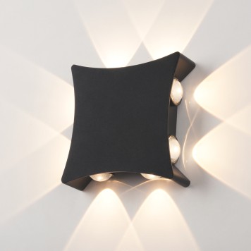 Уличный настенный светильник Elektrostandard Twinky 1631 TECHNO LED Black-1