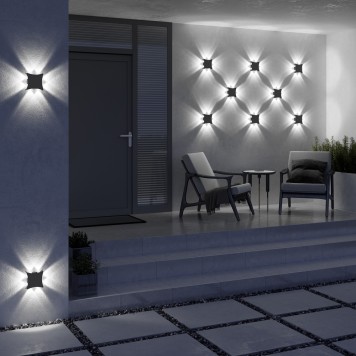 Уличный настенный светильник Elektrostandard Twinky 1631 TECHNO LED Black-4