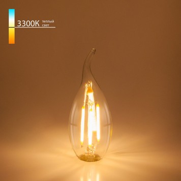 Светодиодная лампа филаментная свеча на ветру Elektrostandard E14 7W (соответствует 50 Вт) 700Lm 3300К (теплый белый) BLE1416